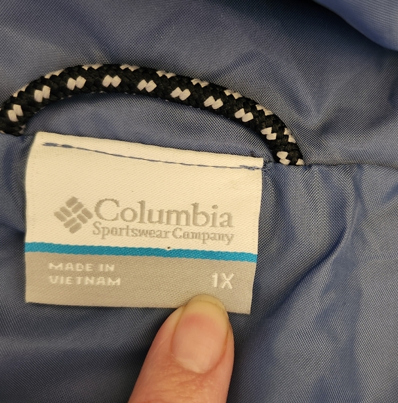 Columbia Lightweight Blue Hooded Auroras Wake Raincoat/Jacket Womens SZ 1X - Picture 8 of 16